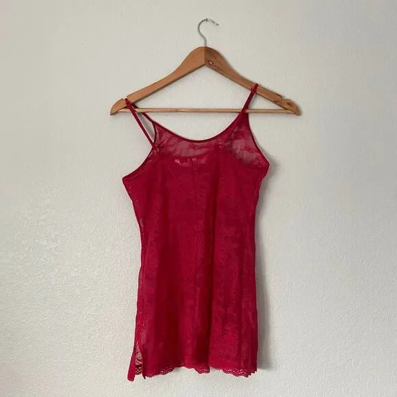 Victoria’s Secret Red Chemise Nylon Stretchy Lace Nightgown Lingerie Size XS - Picture 7 of 10